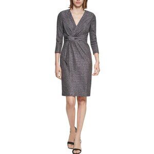 Calvin Klein Knit Metallic Dress, Black/Silver, Size 2 (MSRP $134)
